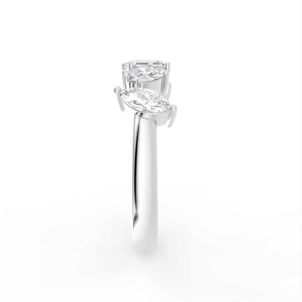 18K Mixed Cut Diamond Ring — SIDE