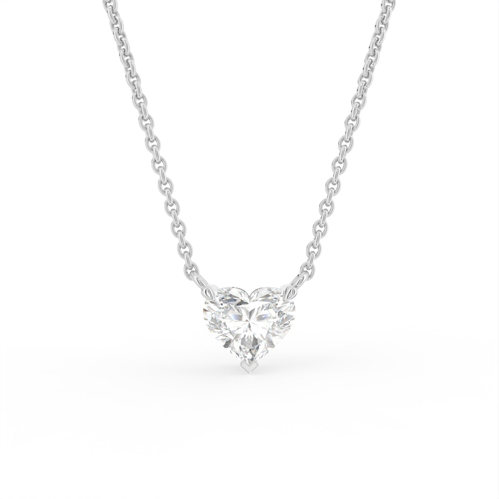 18K Solitaire Diamond Pendant — FRONT