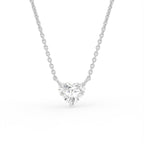 18K Solitaire Diamond Pendant — FRONT