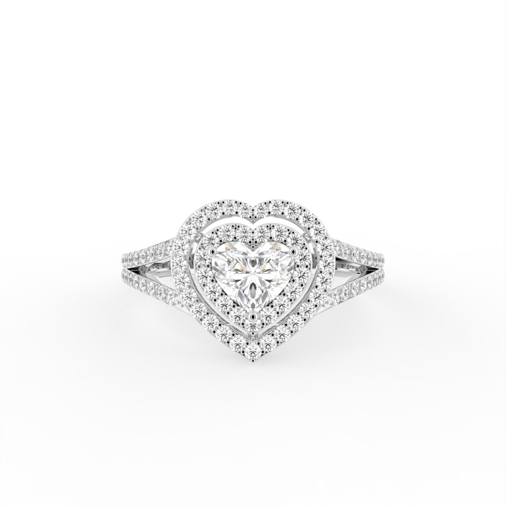 18K Halo Diamond Engagement Ring — TOP