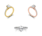 18K Solitaire Oval Diamond Engagement Ring — 3 COLOR