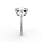 18K Trilogy Radiant Diamond Engagement Ring — SIDE