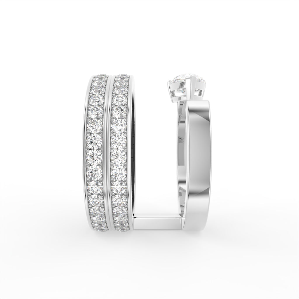 18K Pear Diamond Open Ring — SIDE