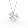 18K Floral Trillion Diamond Pendant — FRONT