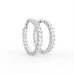 vimg:FJ6125|vimg:FJ6583|18K White Gold Marquise Diamond Hoop Earrings — 3D VIEW