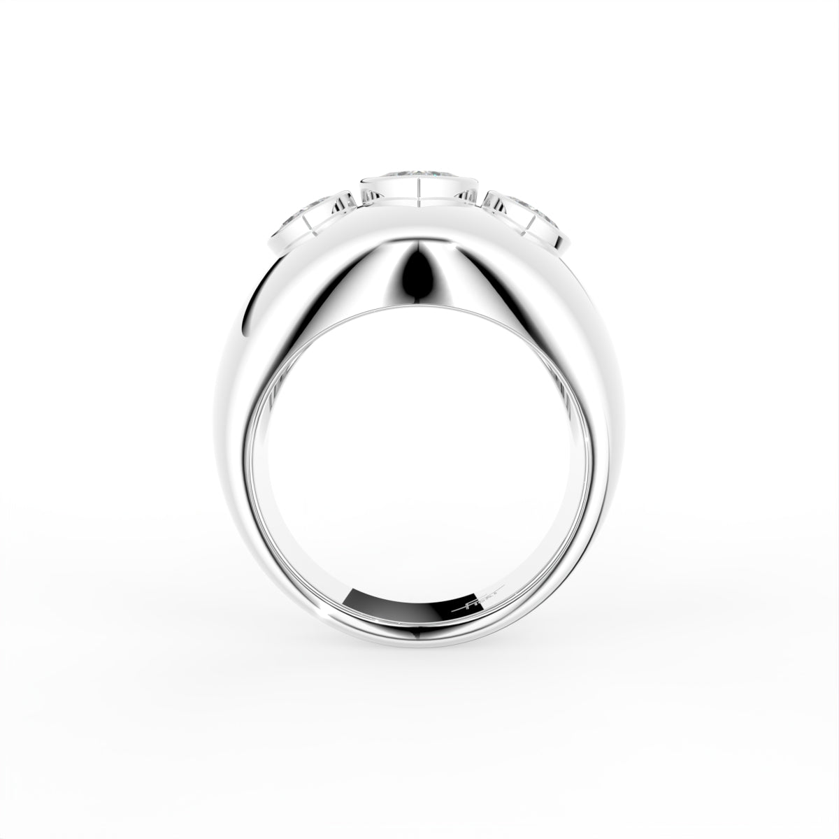 18K Bespoke Heart Diamond Ring — FRONT