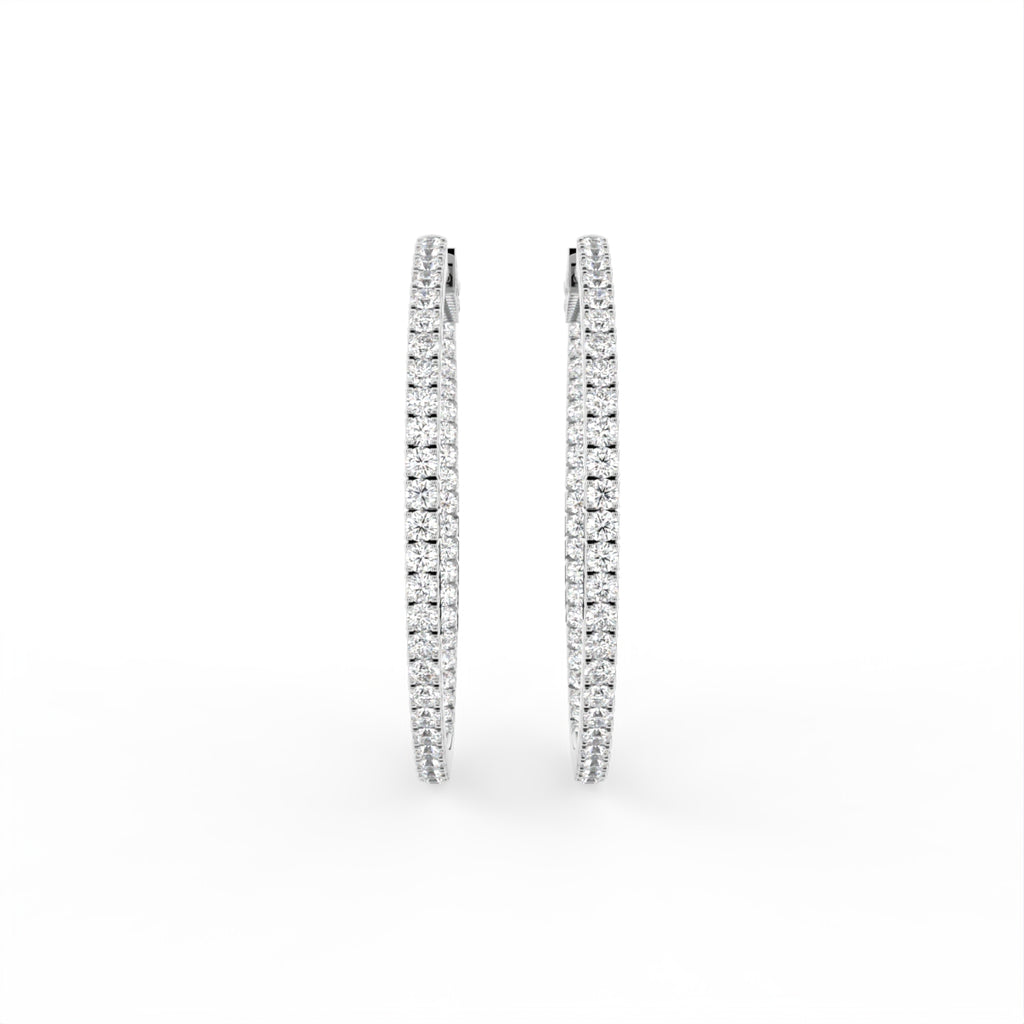 18K Diamond Hoop Earrings — TOP