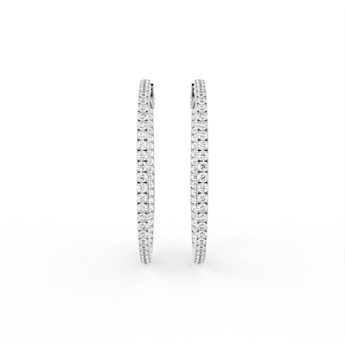 18K Diamond Hoop Earrings — TOP