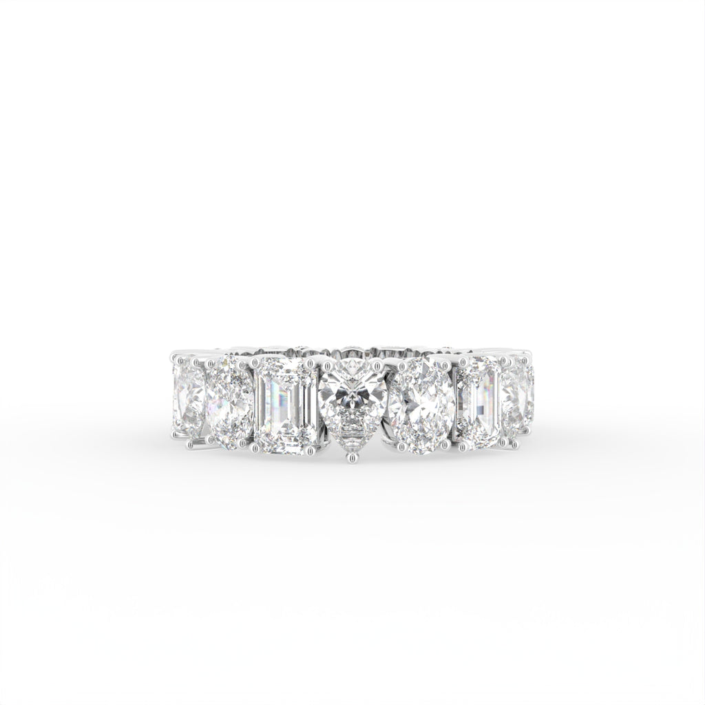 18K Full Eternity Emerald Cut Diamond Ring — TOP