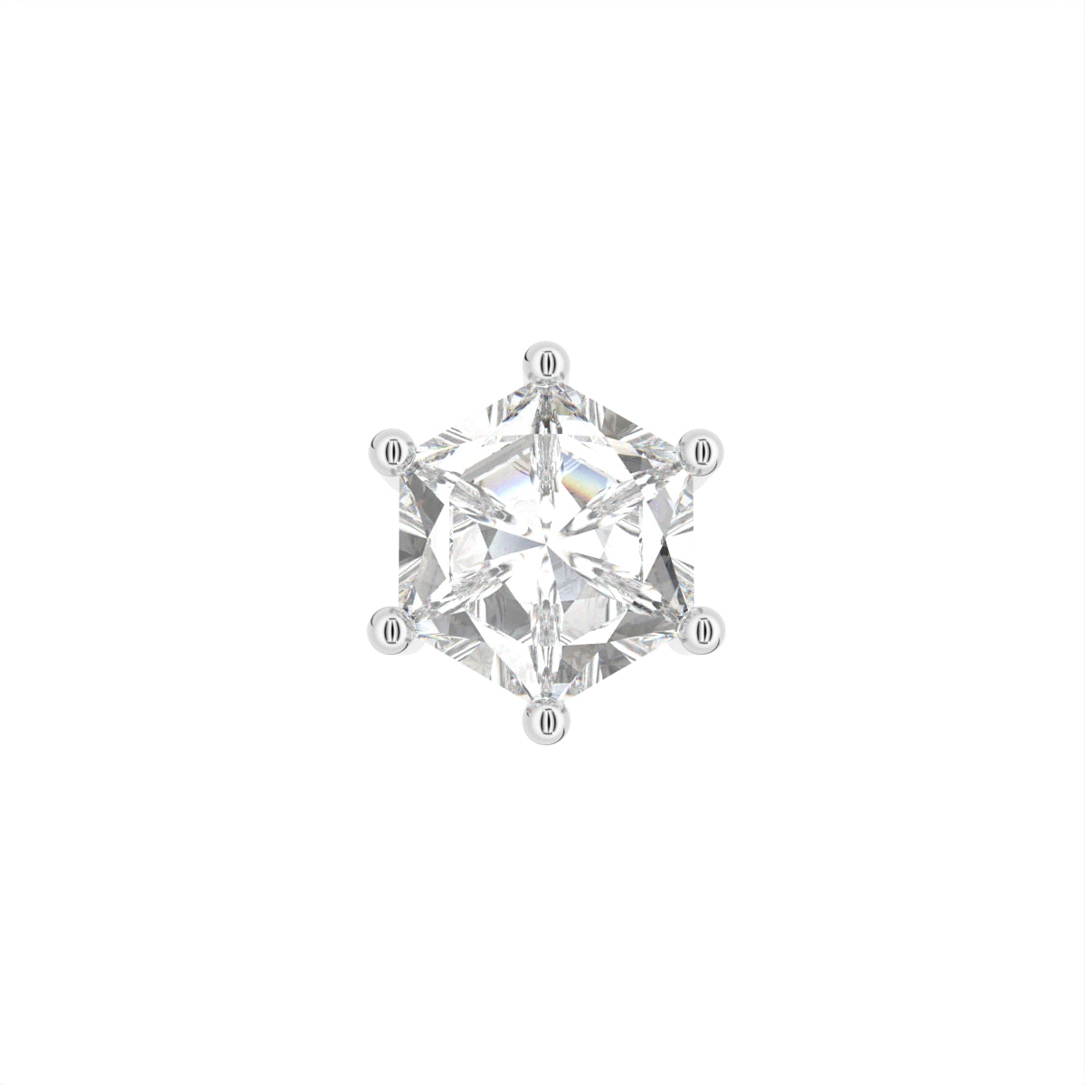 14K White Gold Princess Diamond Stud Earrings — TOP