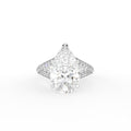18K Shoulder Set Pear Diamond Ring — TOP