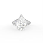 18K Shoulder Set Pear Diamond Ring — TOP