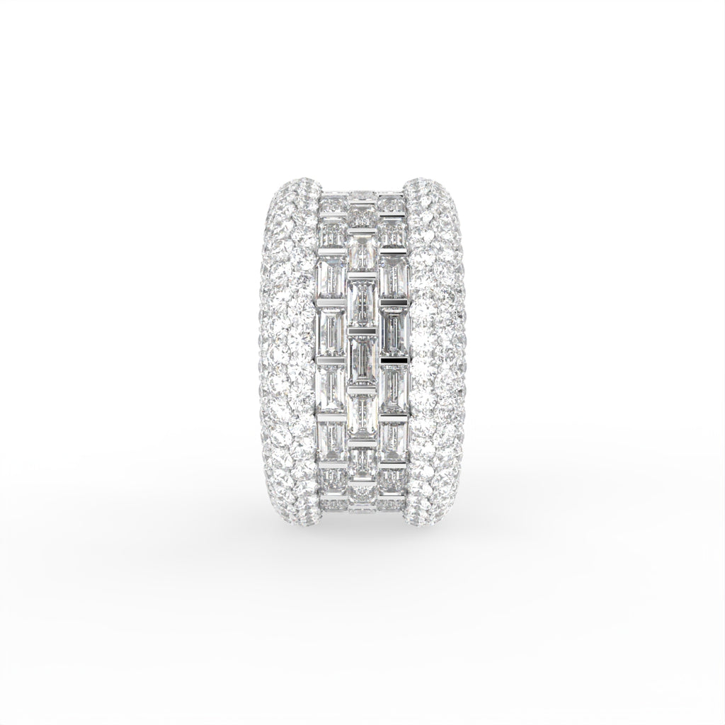 18K Wide Pave Diamond Ring — SIDE