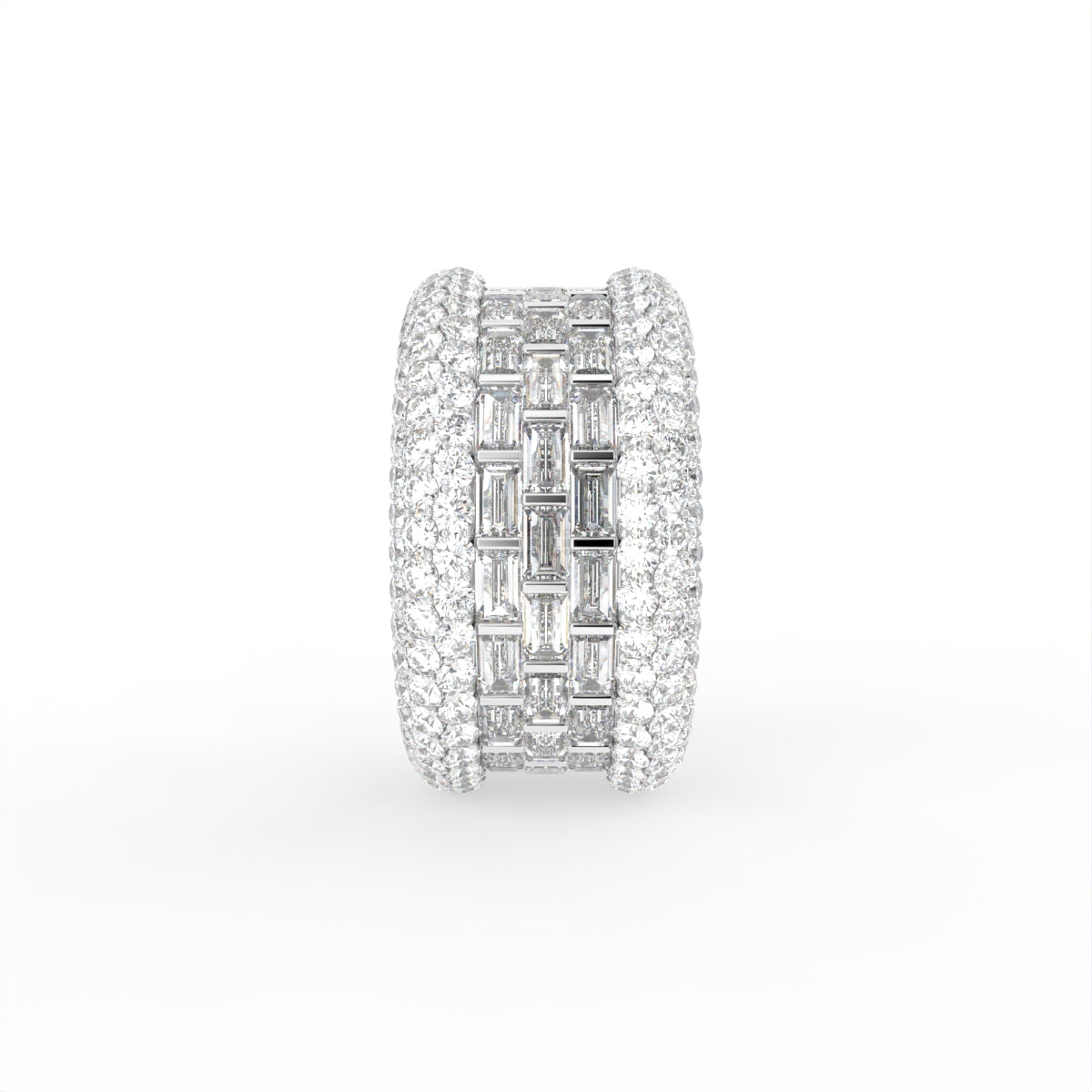 18K Wide Pave Diamond Ring — SIDE