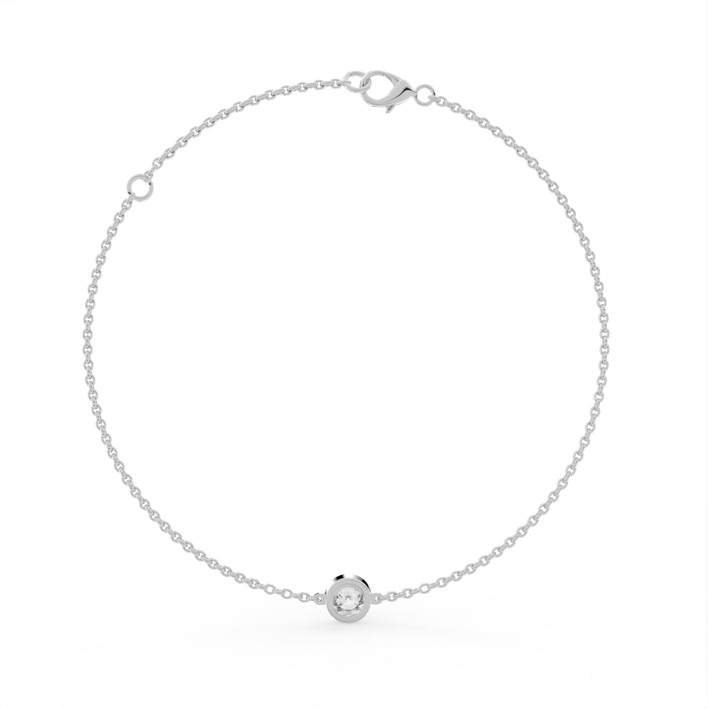 18K Solitaire Diamond Pendant — BACK