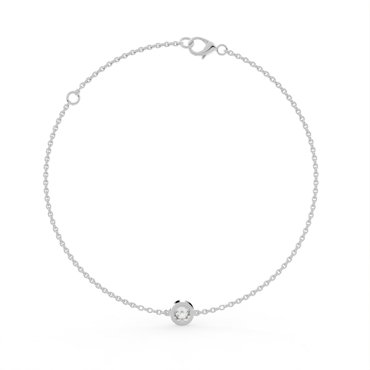 18K Solitaire Diamond Pendant — BACK