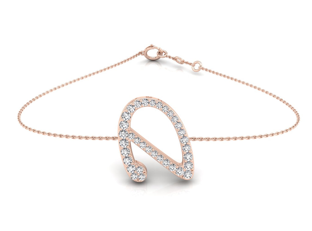 18K Alphabet Diamond Bracelet — TOP