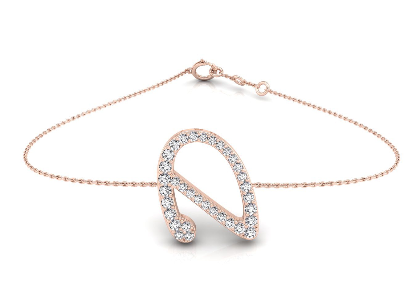 18K Alphabet Diamond Bracelet — TOP
