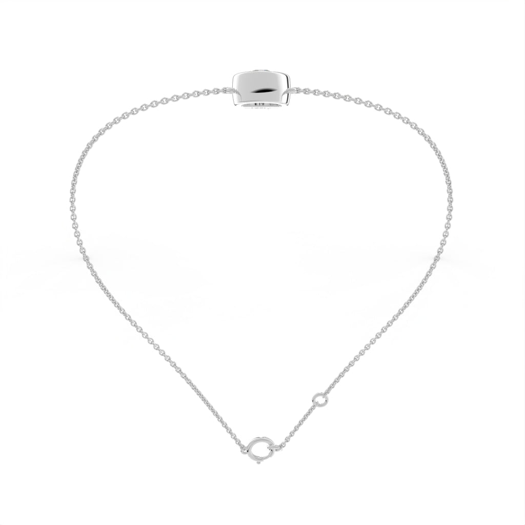 18K Gold Round Bezel Diamond Bracelet — FRONT