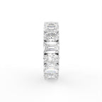 18K Full Eternity Emerald Cut Diamond Ring — SIDE