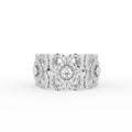 18K Floral Pave Diamond Ring — TOP