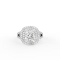 18K Halo Cushion Diamond Engagement Ring — TOP