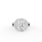 18K Halo Cushion Diamond Engagement Ring — TOP
