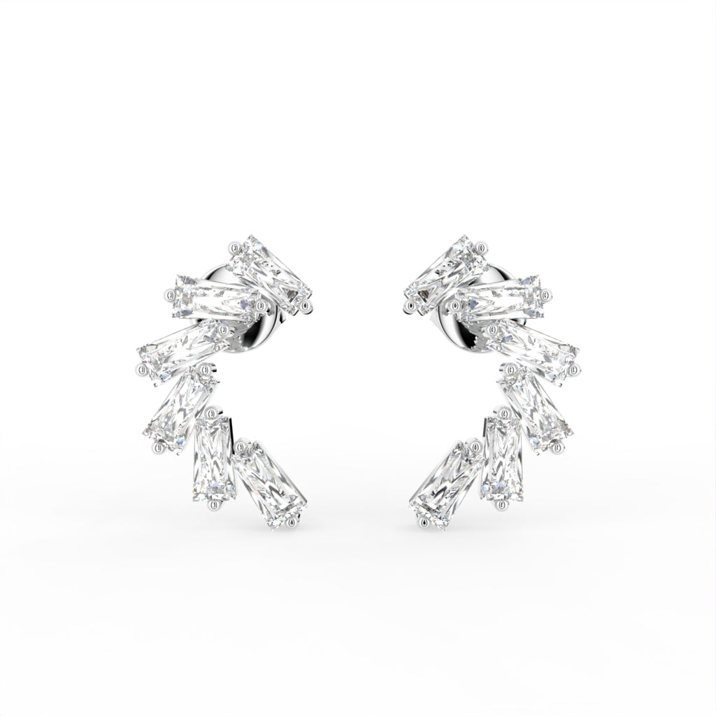 18K Mixed Cut Bespoke Diamond Earrings — TOP