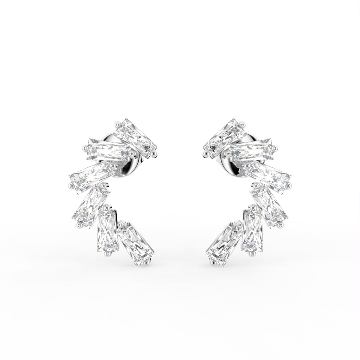 18K Mixed Cut Bespoke Diamond Earrings — TOP
