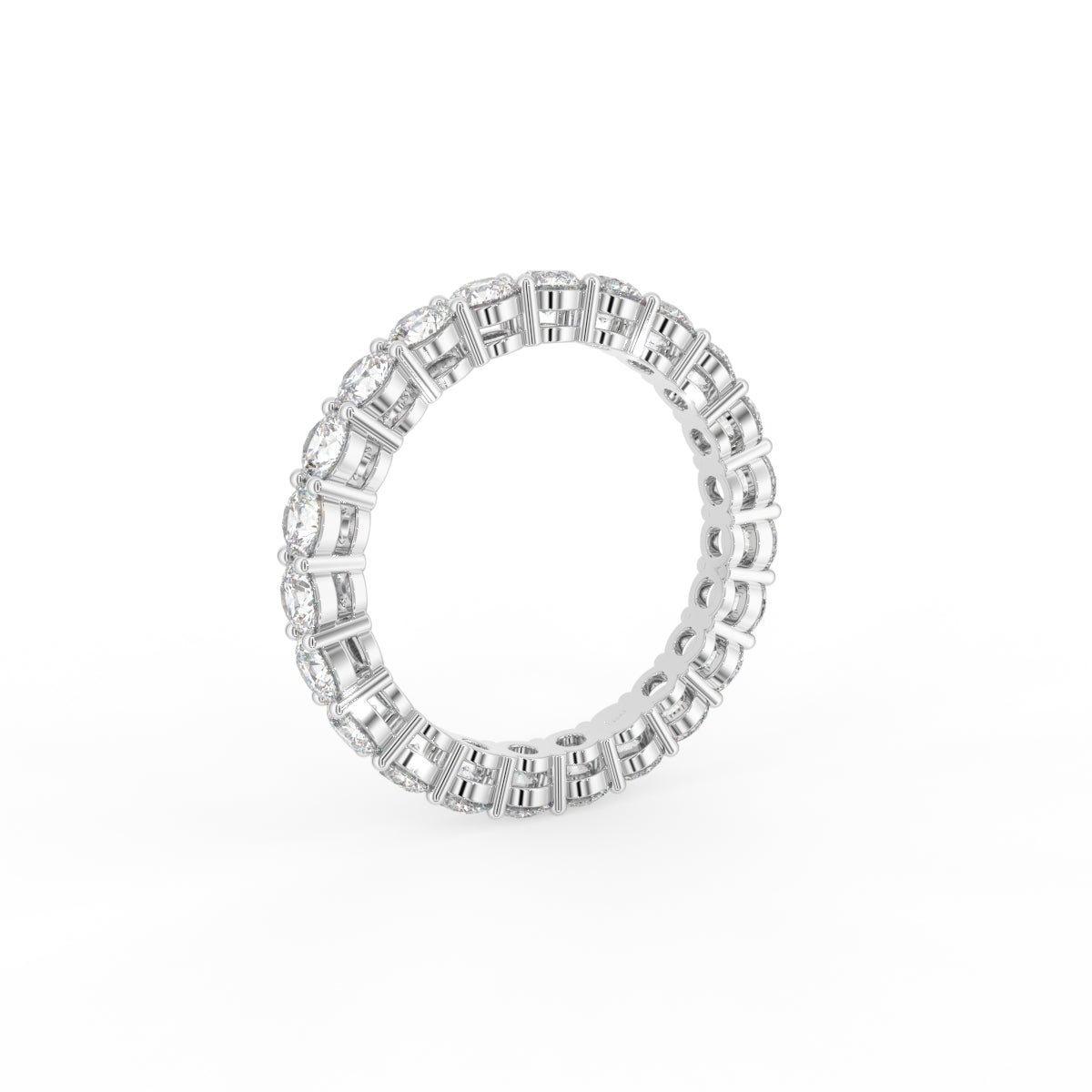 vimg:FJ5832|vimg:FJ5833|vimg:FJ5843|vimg:FJ4357|18K White Gold Full Eternity Round Diamond Ring — 3D VIEW