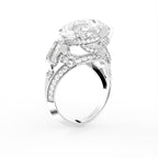 18K Pear Diamond Twisted Band Ring — 3D VIEW