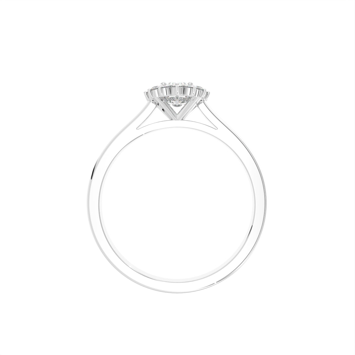 18K Halo Diamond Ring — FRONT