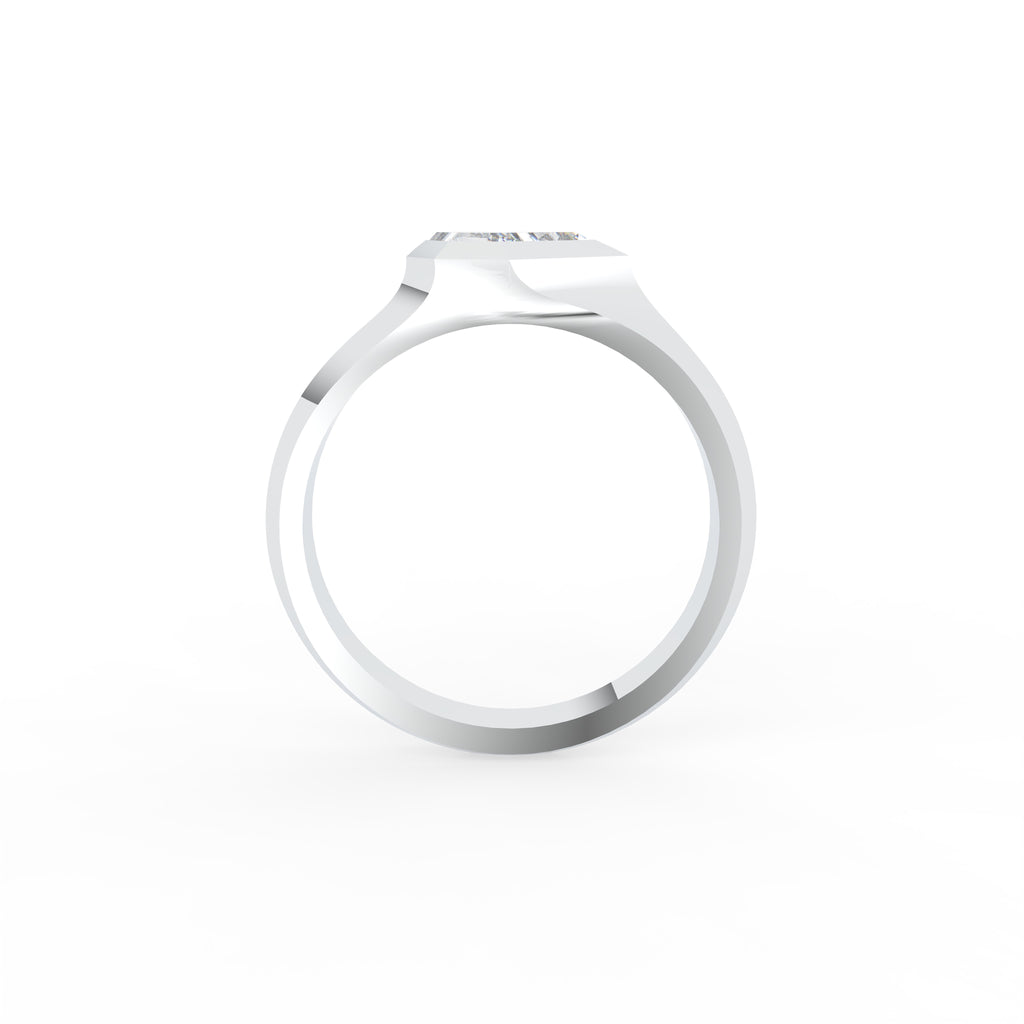 18K Bespoke Geometric Diamond Ring — FRONT