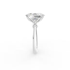 18K Trilogy Oval Diamond Ring — SIDE