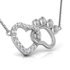 18K Bespoke Heart Paw Diamond Pendant — RIGHT