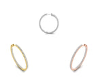 18K Diamond Hoop Earrings — 3 COLOR