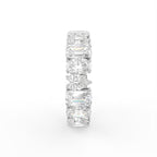 14K White Gold Emerald Diamond Full Eternity Ring — SIDE
