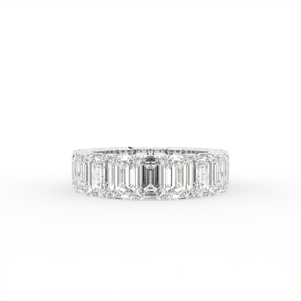 vimg:FJ3909|vimg:FJ4064|vimg:FJ4061|vimg:FJ4062|14K White Gold Eternity Emerald Diamond Ring — TOP