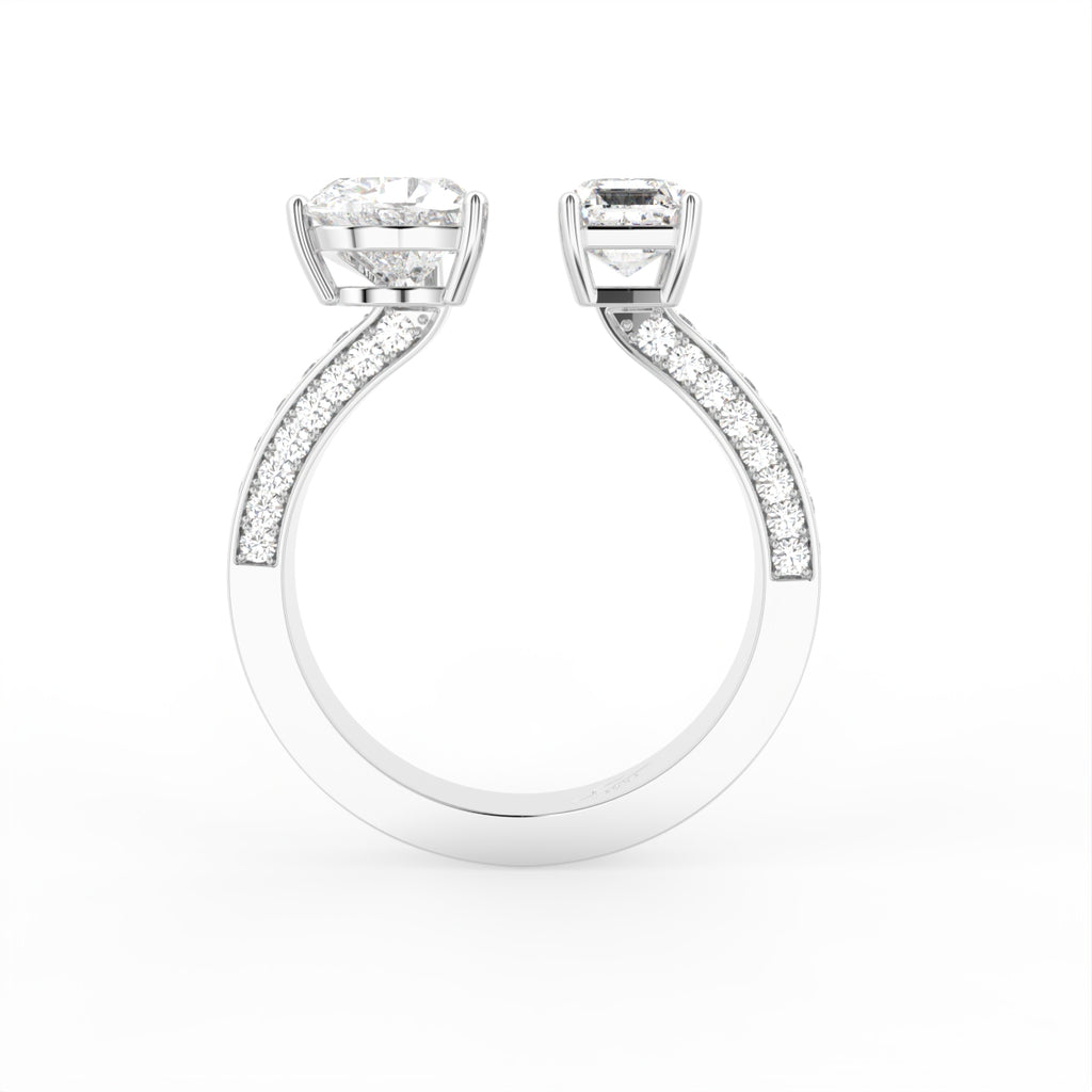 18K Bespoke Heart Diamond Ring — FRONT