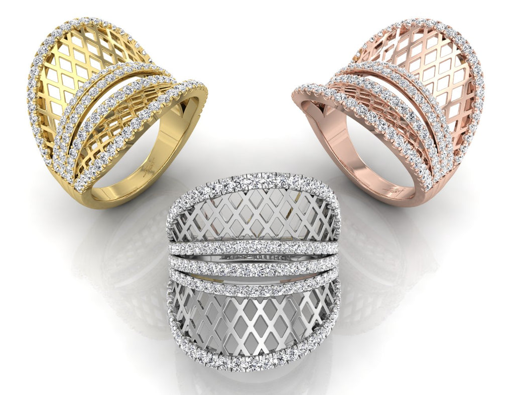 18K Bespoke Diamond Ring — 3 COLOR