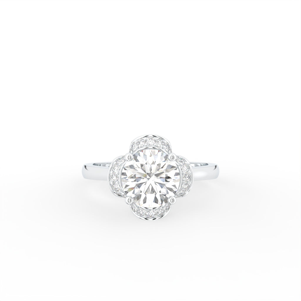 18K Halo Diamond Ring — TOP