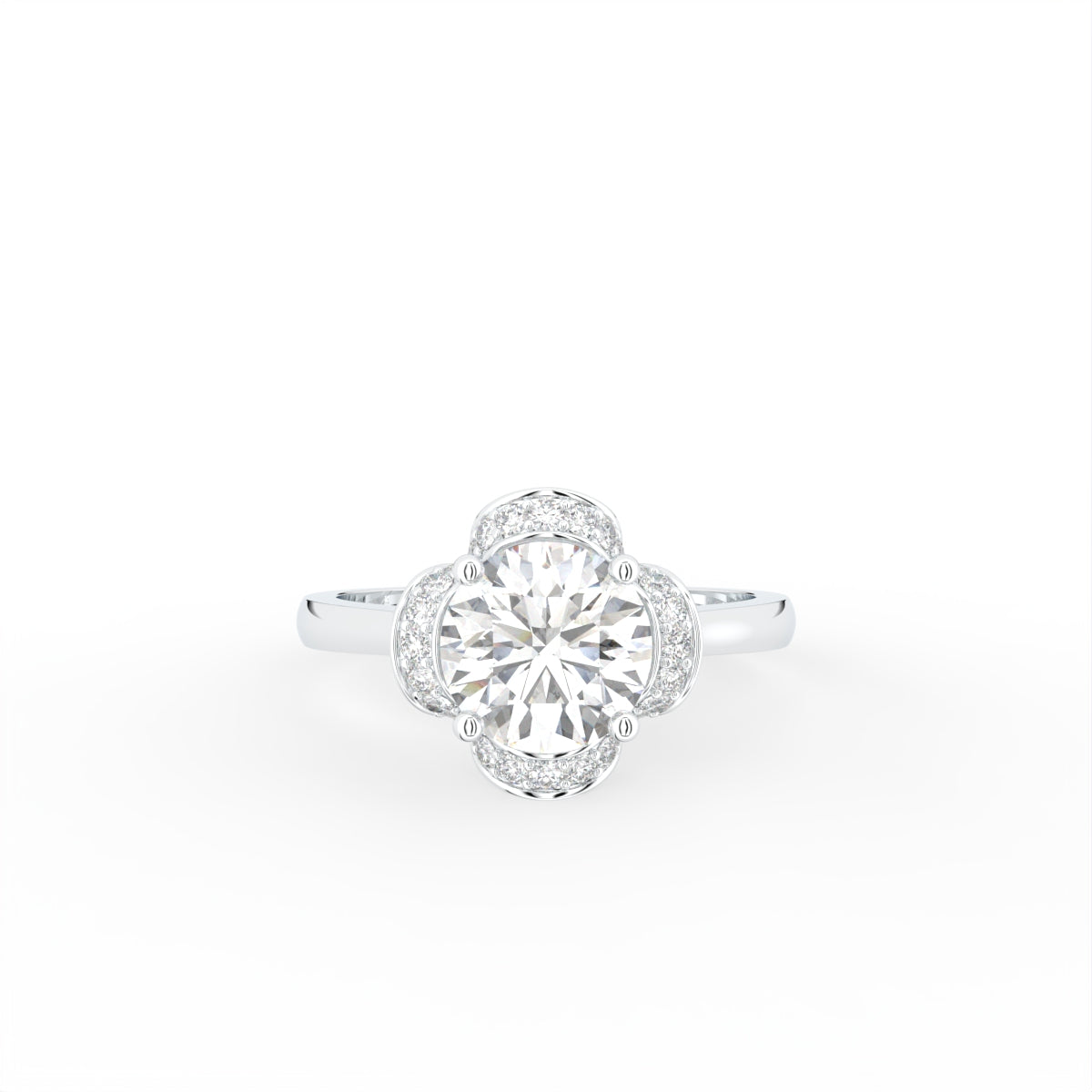 18K Halo Diamond Ring — TOP