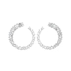 18K Baguette Diamond Moon Earrings — 3D VIEW