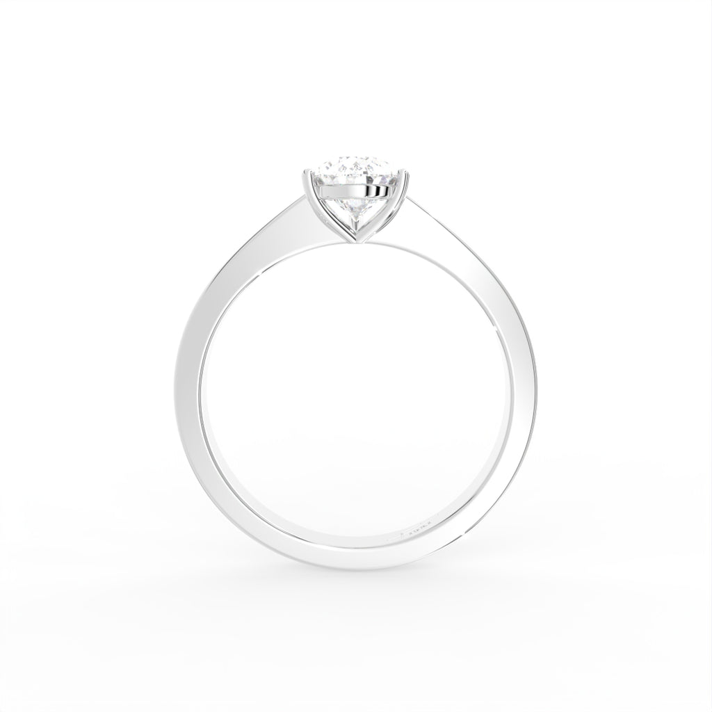 18K Pear Solitaire Diamond Ring — FRONT