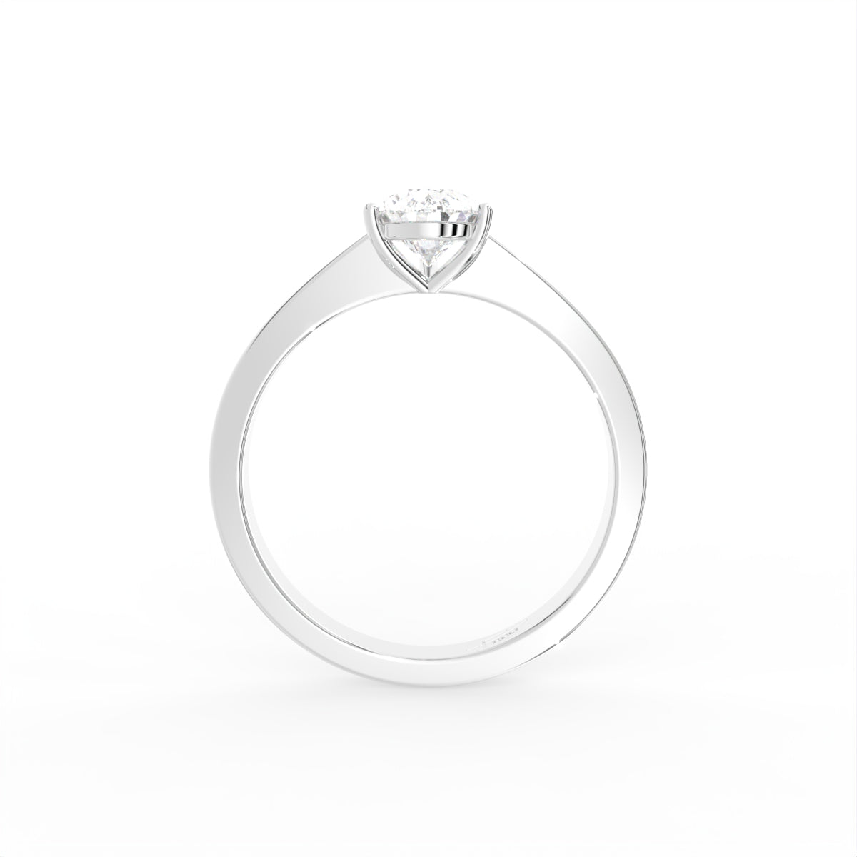 18K Pear Solitaire Diamond Ring — FRONT
