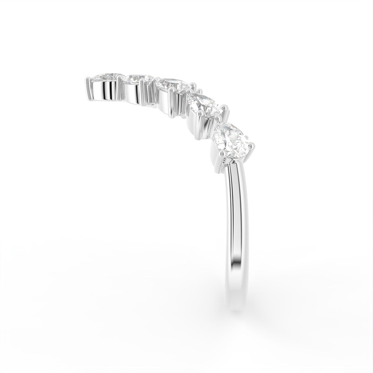 18K Bespoke Pear Diamond Ring — SIDE