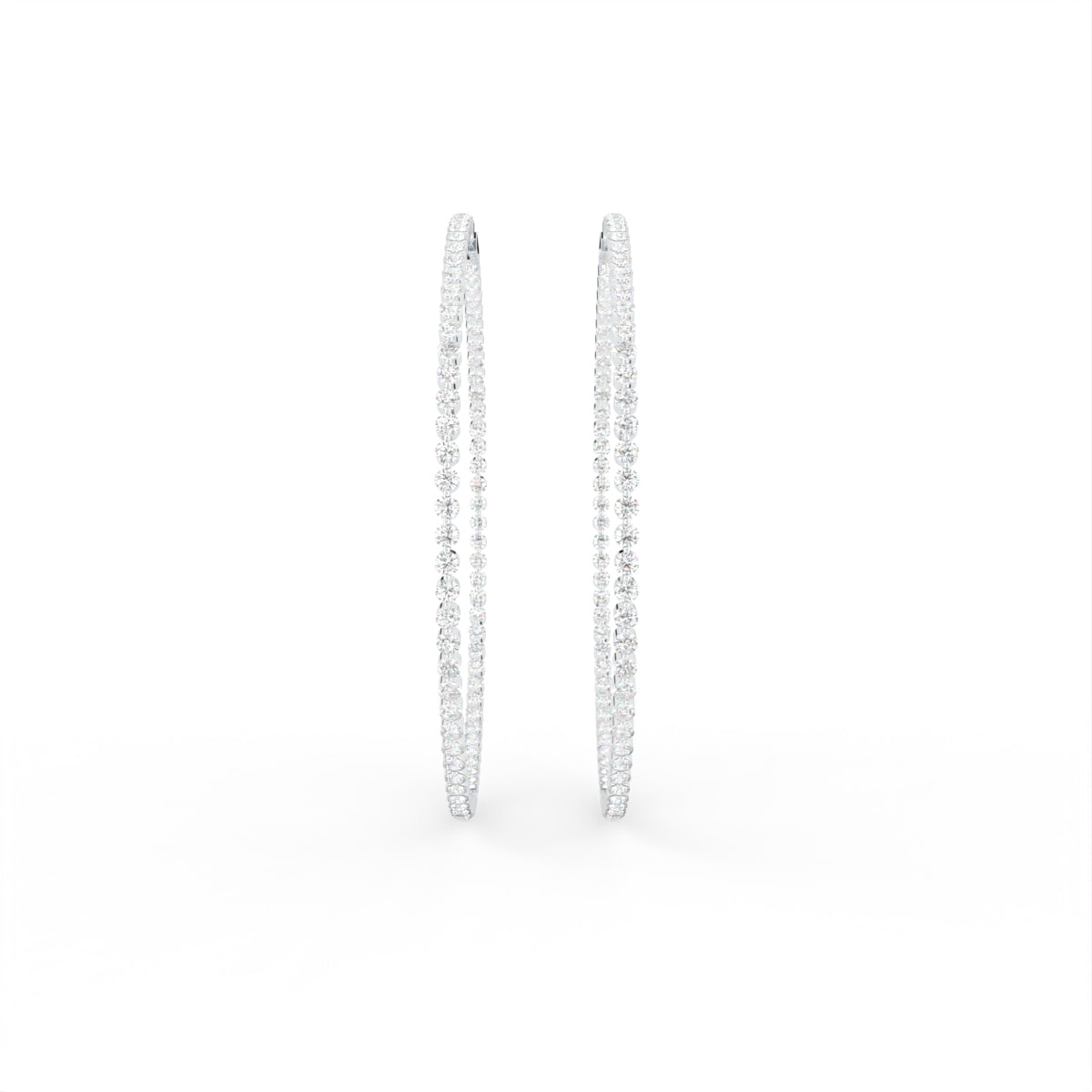 18K Round Diamond Hoop Earrings — TOP