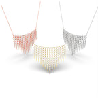 18K Bespoke V-Shape Round Diamond Pendant — 3 COLOR