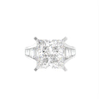 18K White Gold Cushion Diamond Ring — TOP
