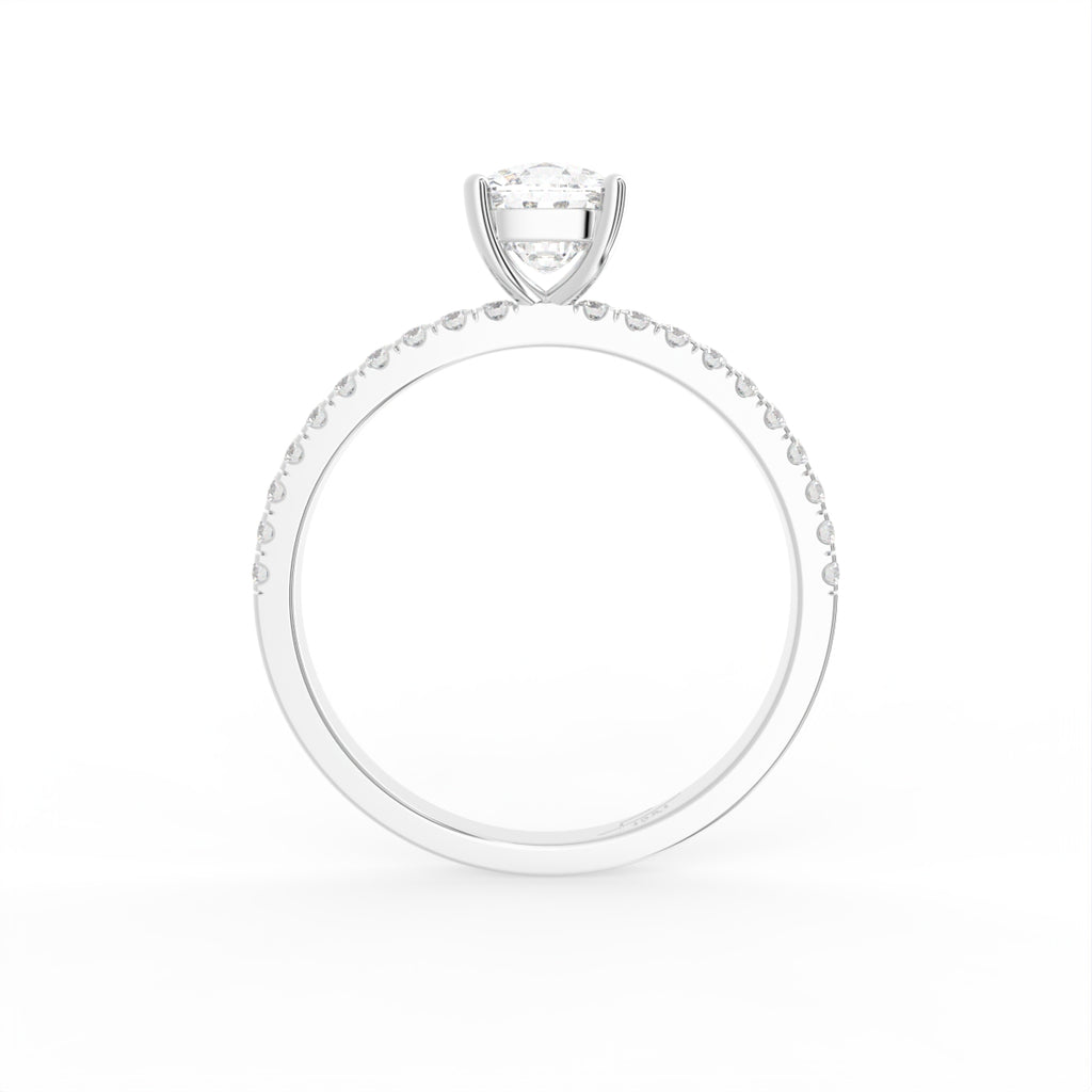 18K Solitaire Round Diamond Engagement Ring — FRONT